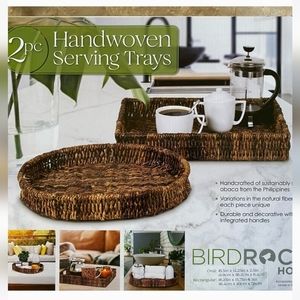 Birdrock Home Handwoven Serving Tray (2-piece set) New